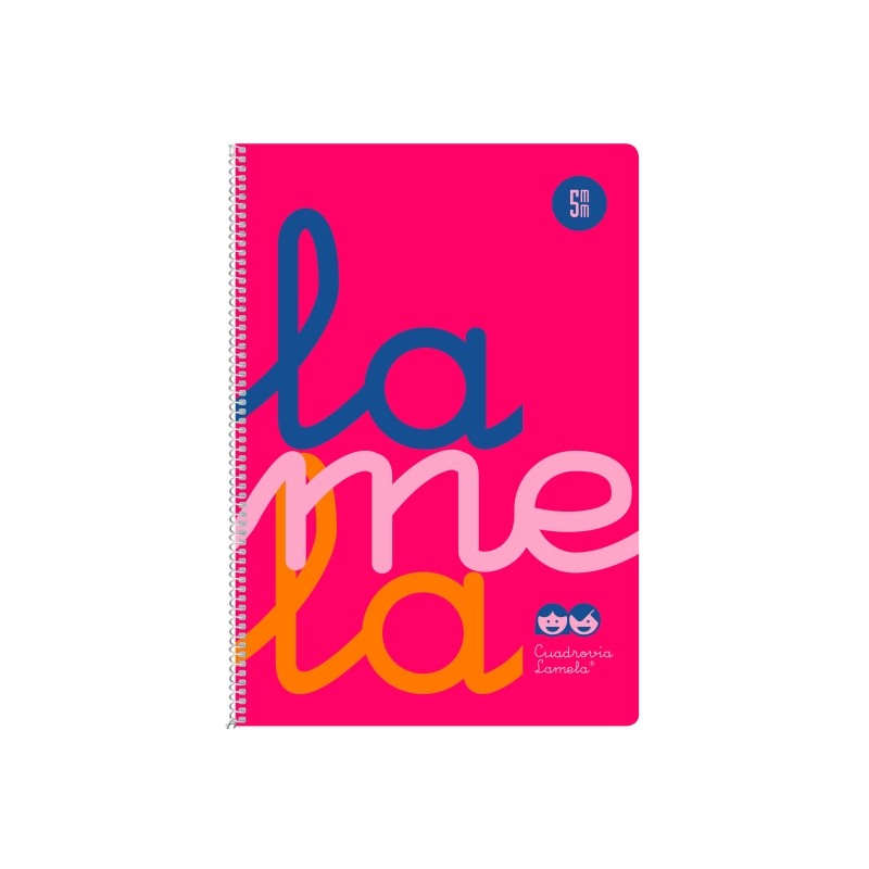 Lamela - Quaderno a spirale con 80 fogli da 90 g/m² con margini - Formato quarto - Righe a quattro linee da 5 mm - Cope