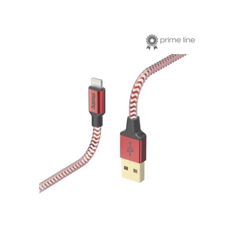 Cavo di ricarica Hama Reflective - USB-A - Lightning - Lunghezza 1.5 m - Nylon - Velocità fino a 480 Mbps - Placcato in
