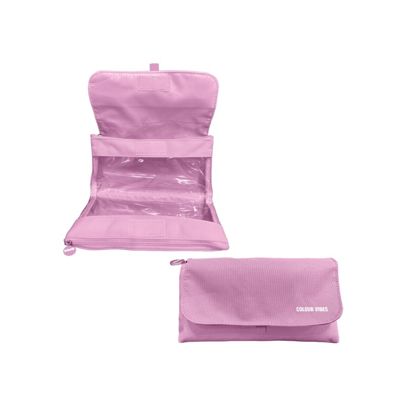 Dohe Vibes Borsa portaoggetti doppia - Patta con tasca interna - Cerniera - Finestre trasparenti - Poliestere - 22x11x6 