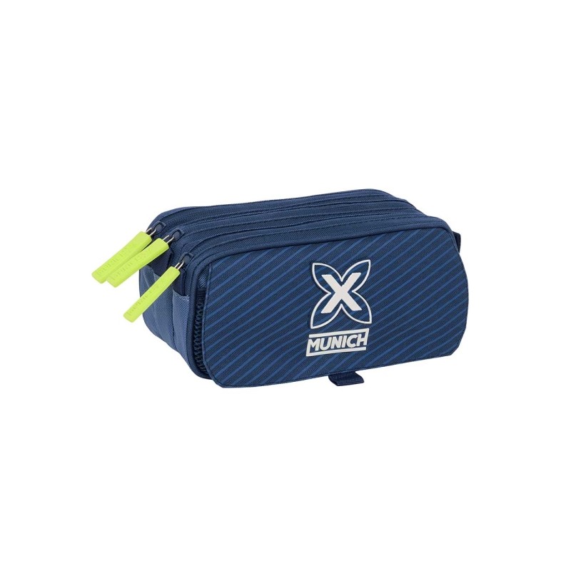 Safta Munich Blue Indigo Borsa multiuso - 3 scomparti con cerniera - Tasca frontale - Cinghia regolabile - 1.72 L - 215x