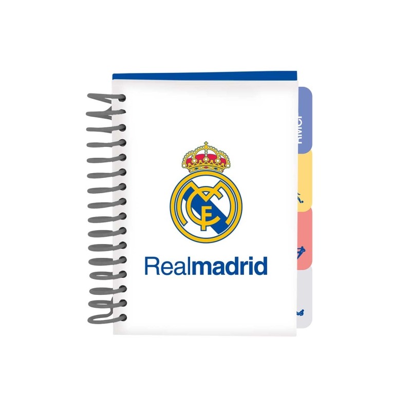 Safta Real Madrid Divisa 26/27 Blocco note - Formato A6 - 80 fogli da 80 g/m² - Rilegatura a spirale - Copertina rigida