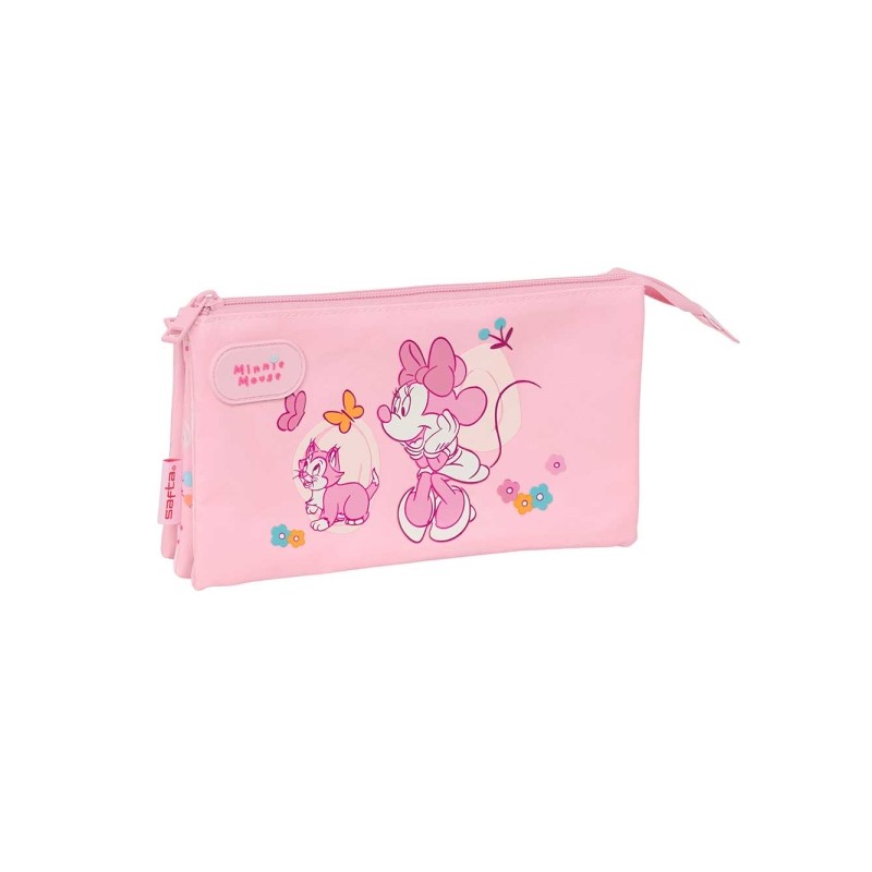 Safta Minnie Mouse Baby Borsa portaoggetti - 3 scomparti con cerniera - Tasca interna - 0.6 L - 220x30x120 mm - Colore r