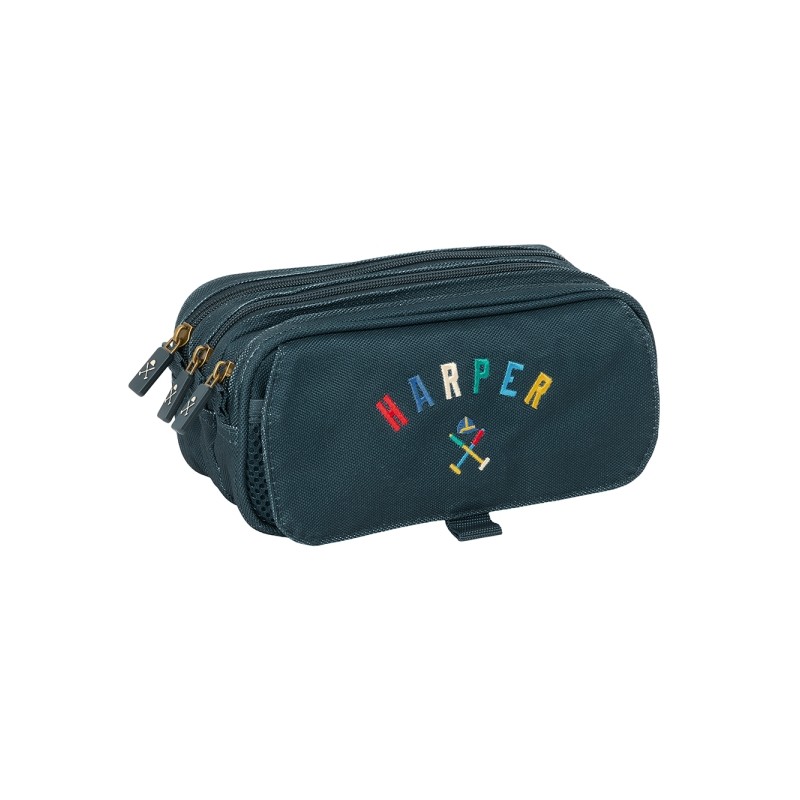 Safta Harper e Neyer Portatodo - 3 scomparti con cerniera - Tasca frontale - Cinghia regolabile - 1.72 L - 215x80x100 mm