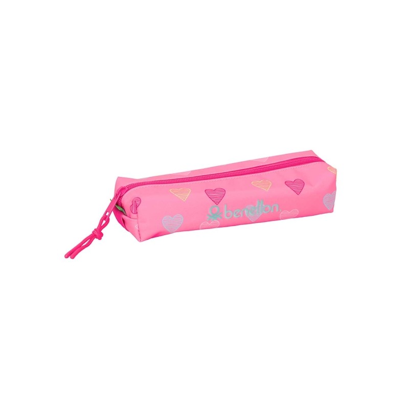 Safta Benetton Heart Borsa multiuso - Cerniera - Elastico - 0.53 L - 220x70x40 mm - Colore rosa