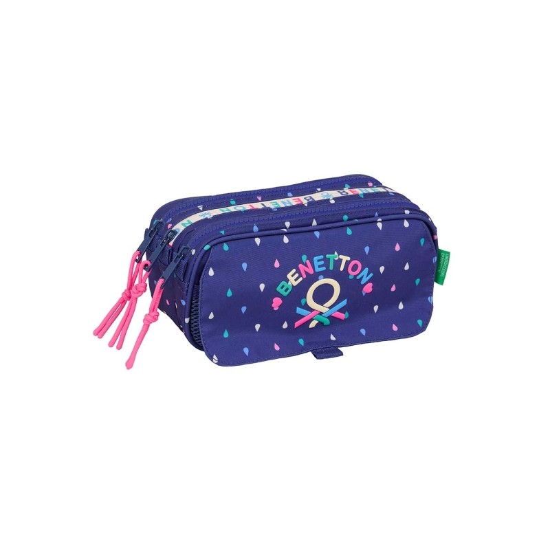 Safta Benetton Drop Portatutto - 3 scomparti con cerniera - Tasca frontale - Cinturino regolabile - 1.72 L - 215x80x100 