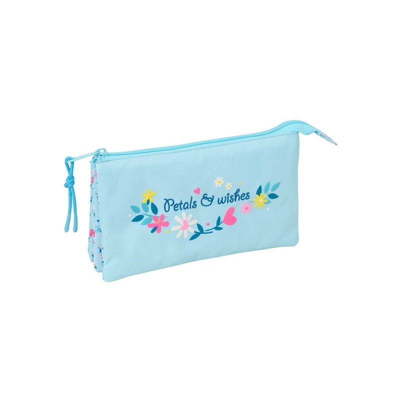 Safta Blackfit8 Petalos Borsa multiuso - 3 scomparti con cerniera - Tasca interna centrale - 22x12x3 cm - Colore azzurro