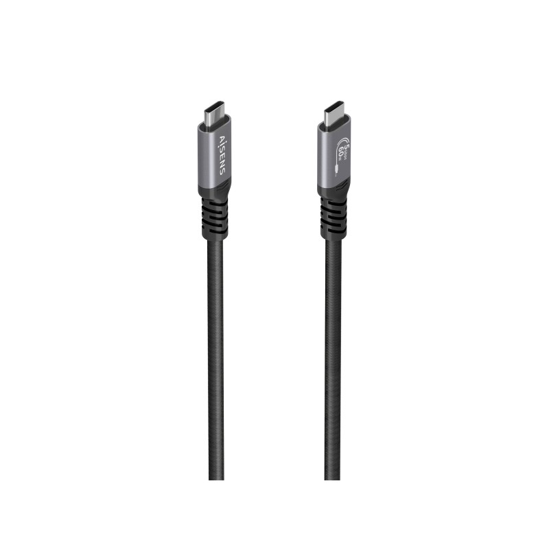 Cavo USB-C maschio Aisens - Supporta fino a 60 W - Lunghezza 10 m - Velocità di trasferimento fino a 5 Gbps - Risoluzio