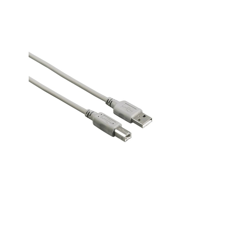 Cavo USB Hama Entry - Lunghezza 1.5 m - USB-A maschio - USB-B maschio - Velocità fino a 480 Mbps - Colore: grigio