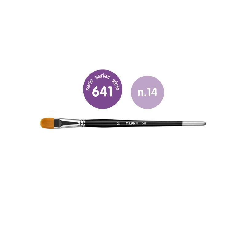 Milan 612 Premium Synthetic - Set da 3 pennelli Linguetta di gatto n. 14 - Custodia con gancio - Setole sintetiche - Man