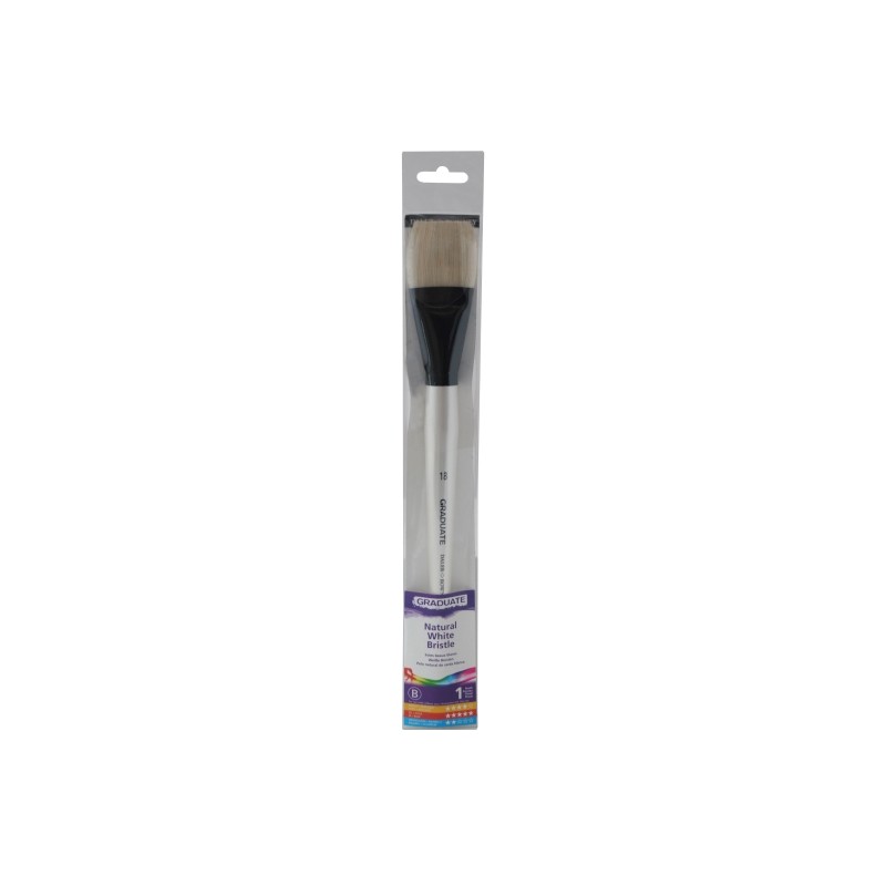 Daler Rowney Graduate Pennello per pittura a olio - Setole naturali - Manico lungo - Bright - N. 18