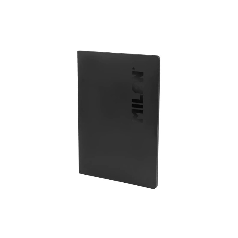 Milan Shadow Taccuino rilegato in formato A4. quadrettato 5x5 mm - 48 fogli da 95 g/m² microperforati - Colore nero