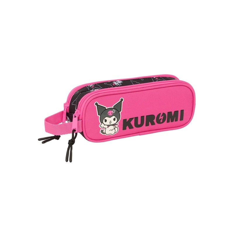 Safta Kuromi Borsa multiuso - 2 scomparti con cerniera - Manico laterale - 1 L - 210x60x80 mm - Colore: nero e rosa