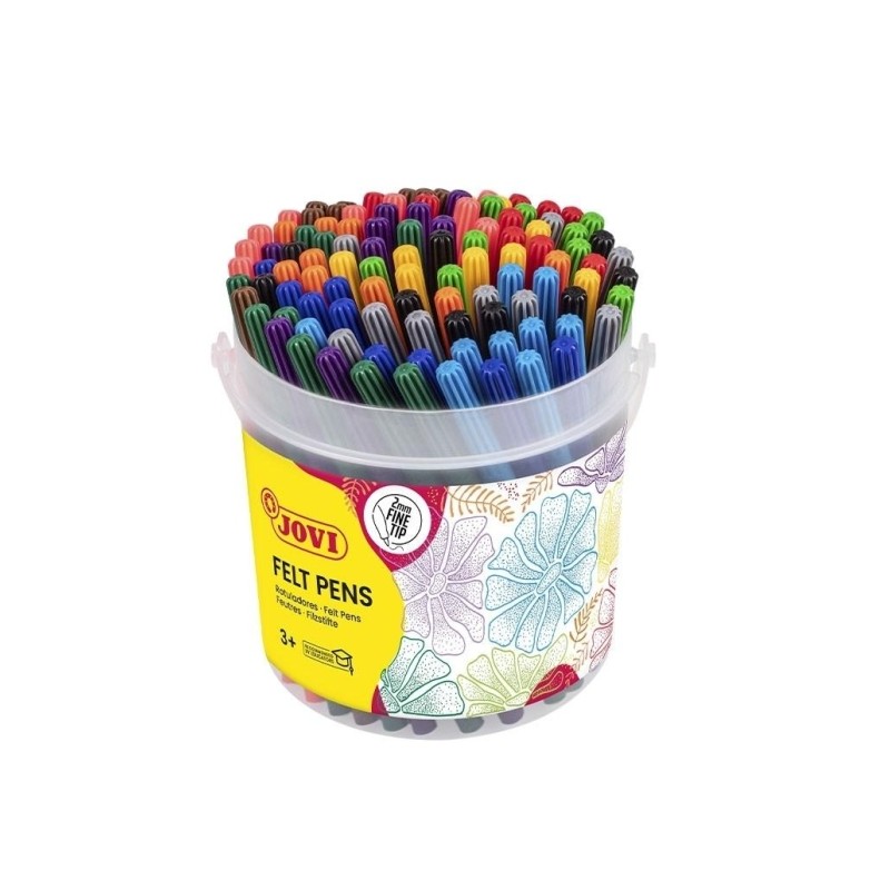 Jovi Felt Pens - Confezione da 120 pennarelli - Punta da 2 mm - Inchiostro a lunga tenuta - Cappuccio di sicurezza venti
