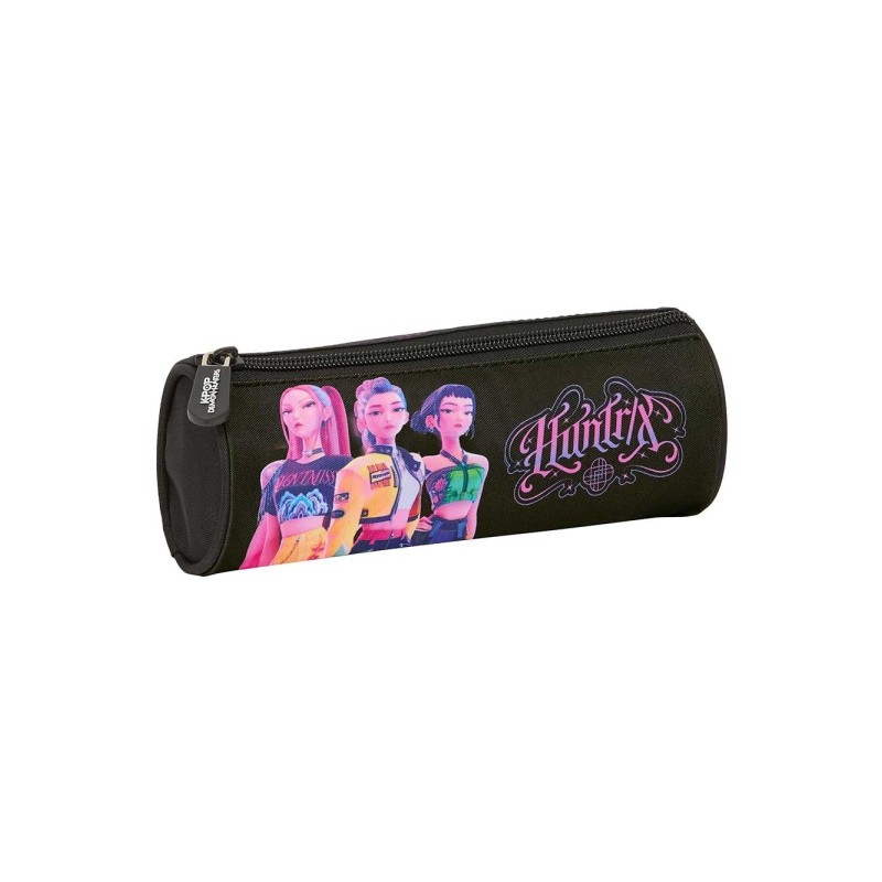 Safta K-Pop Demon Hunters Borsa rotonda - Cerniera con tirazza - 20x7x7 cm - Colore: nero e rosa