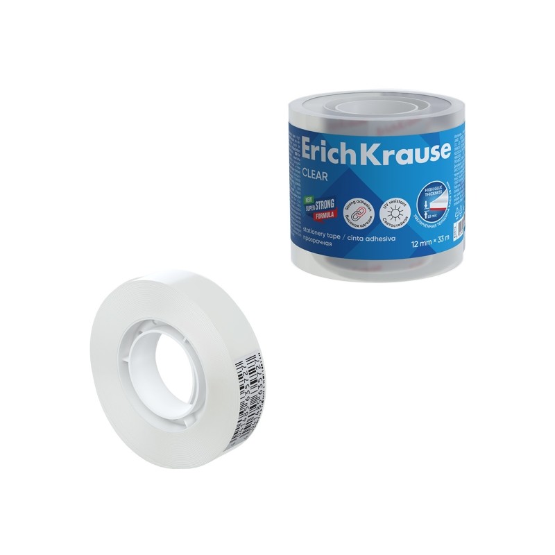 Nastro adesivo ErichKrause Clear - 12 mm x 33 m - Trasparente