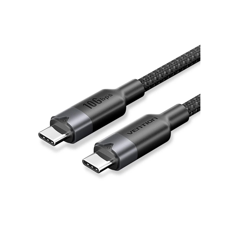 Cavo USB-C 3.2 Vention - Potenza fino a 100 W - Trasmissione 4K a 60 Hz - Lunghezza 1 m - Rivestimento in nylon intrecci
