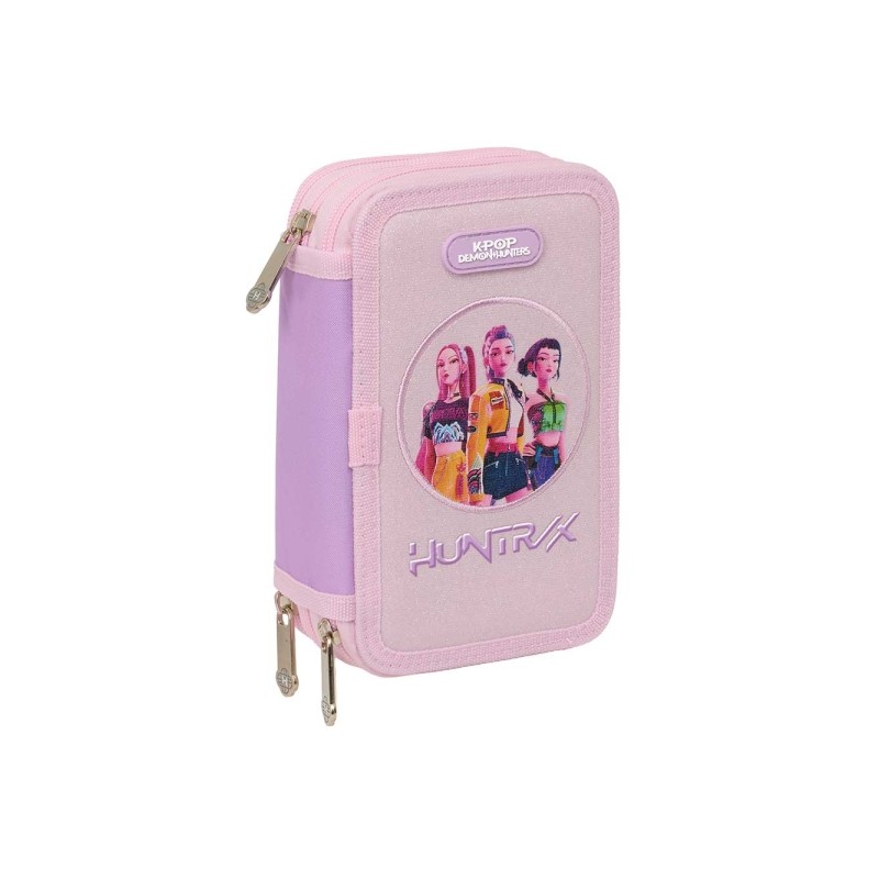 Safta K-Pop Demon Hunters Astuccio iconico a 3 ripiani - 37 pezzi - Gomma - Matita - 2 penne a sfera - Temperamatite - 2