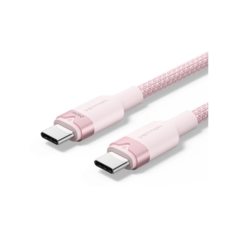 Cavo USB-C Vention - Potenza fino a 240 W - Lunghezza 2 m - Rivestimento in nylon intrecciato - Velocità fino a 480 Mbp