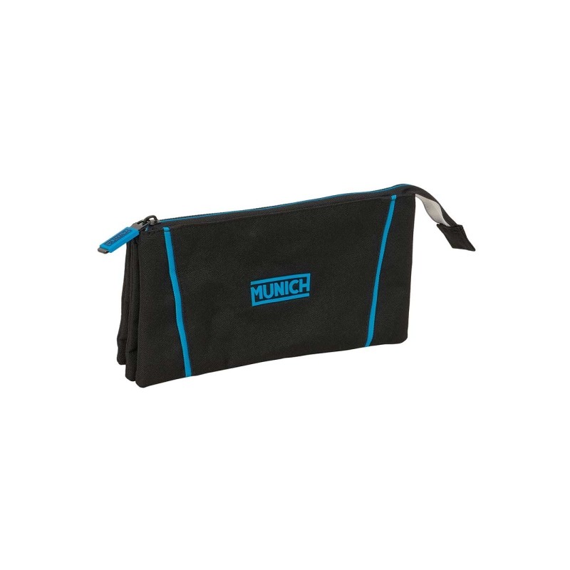 Safta Munich Road Borsa portaoggetti - 3 scomparti con cerniera - Tasca interna - 0.6 L - 220x30x120 mm - Colore: nero