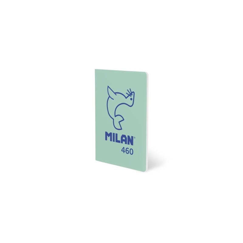 Milan 460 Since 1918 Taccuino A5 rilegato con punti metallici - Fogli bianchi - 24 fogli da 95 g - Colore menta