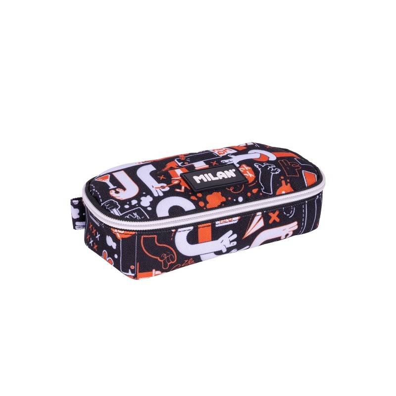 Milan Fingers Custodia multiuso - Ovale - Chiusura con cerniera - Rete interna - 20.5x9x5.5 cm - Colore arancione