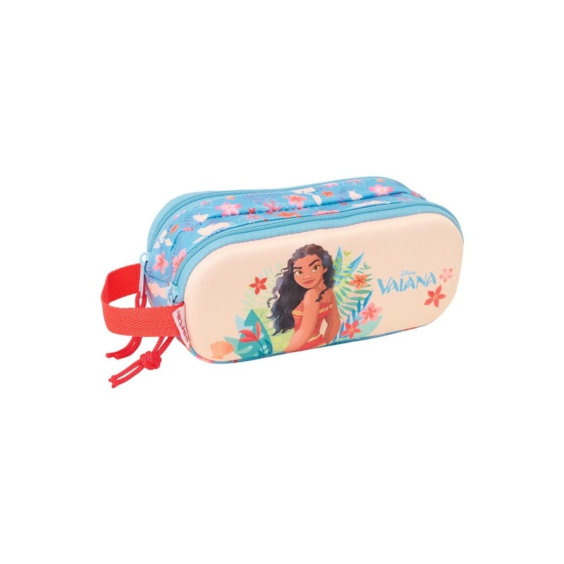 Safta Vaiana Borsa multiuso 3D - 2 scomparti con cerniera - Manico laterale - Capacità 1 L - 21x8x6 cm - Colore blu
