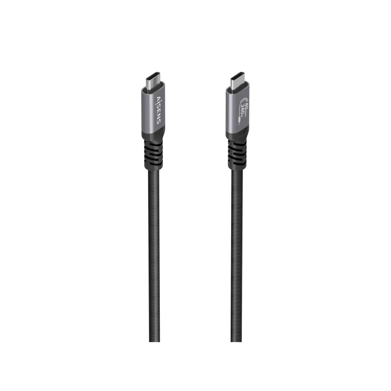 Cavo USB-C maschio Aisens - Supporta fino a 240 W - Lunghezza 2 m - Velocità di trasferimento fino a 40 Gbps - Risoluzi
