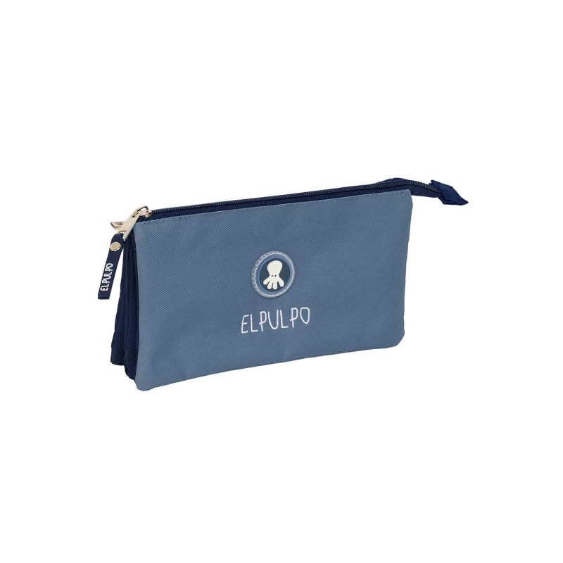 Safta. il polipo multiuso - 3 scomparti con cerniera - Tasca interna - 0.6 L - 220x30x120 mm - Colore blu scuro