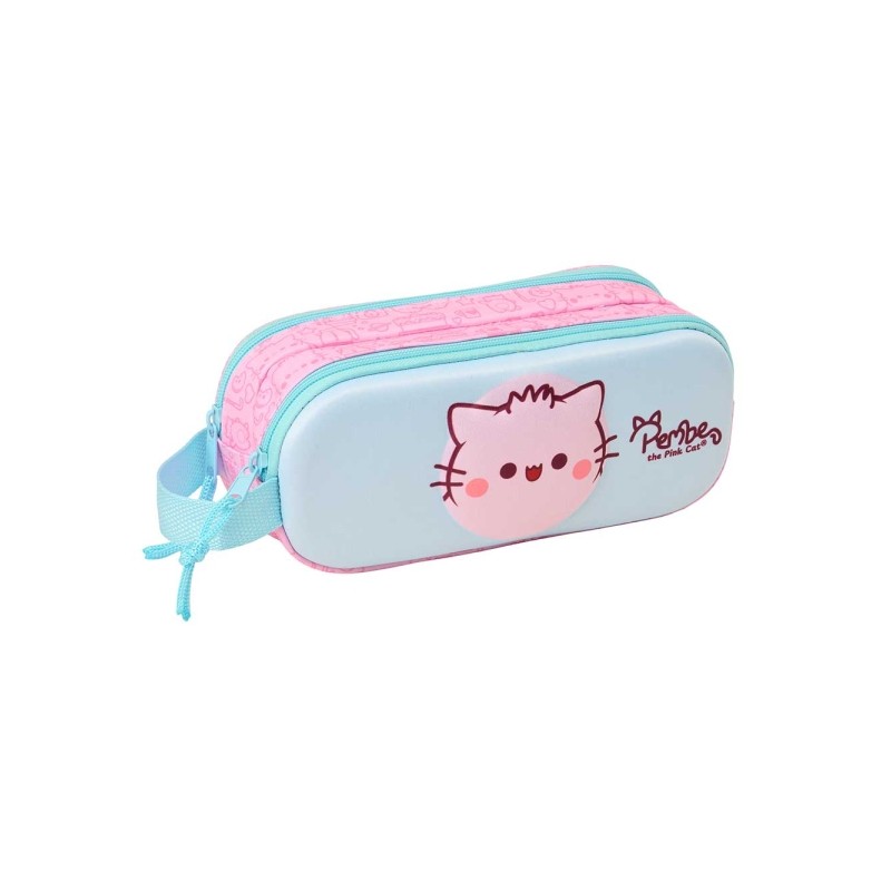 Safta Pembe Borsa portaoggetti 3D - 2 scomparti con cerniera - Manico laterale - Capacità 1 L - 21x8x6 cm - Colore rosa
