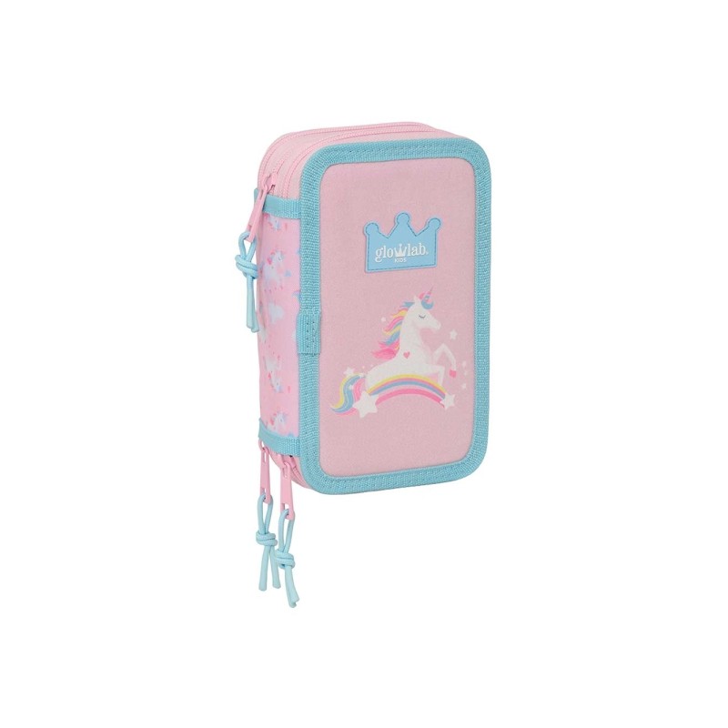 Safta Glowlab Kids Astuccio a 3 ripiani - 37 pezzi - 1.3 L - Gomma - Matita - Penne a sfera - Temperamatite - Righelli -