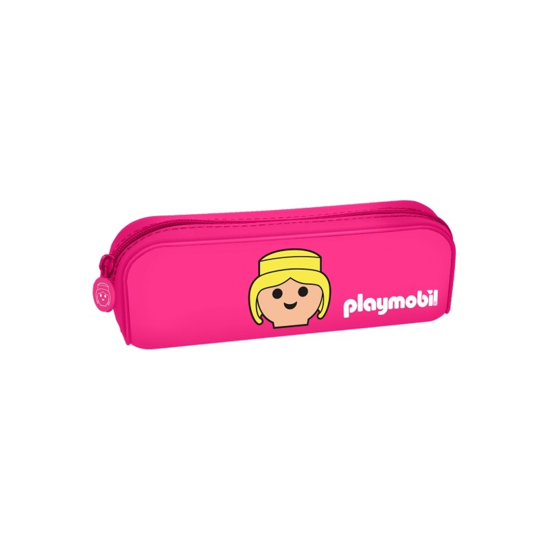 Dohe Playmobil Borsa multiuso in silicone - Chiusura con cerniera e tirazza in gomma - Colore rosa