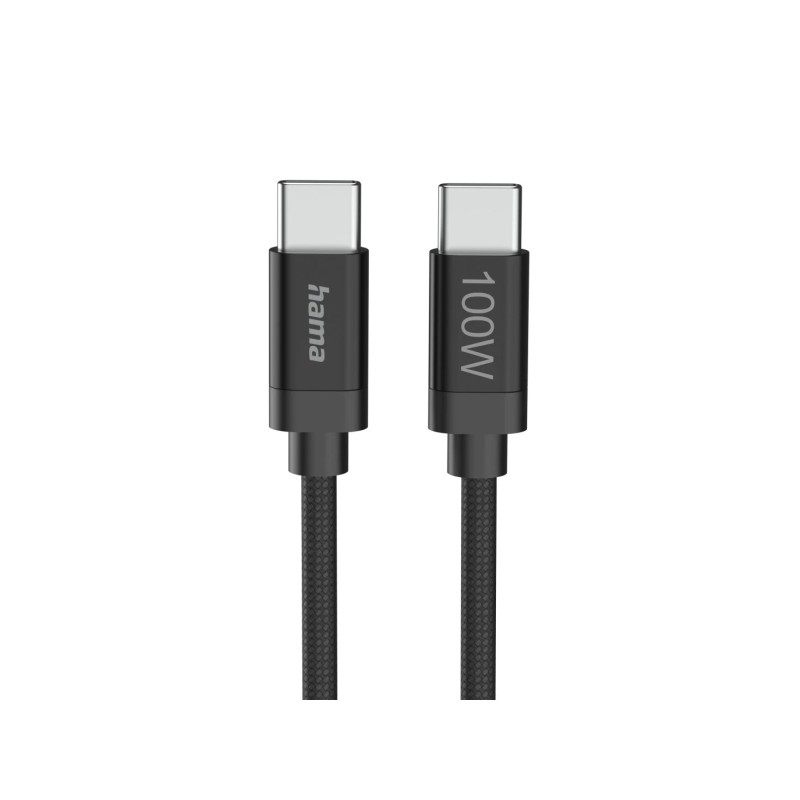 Cavo USB-C in tessuto Hama. maschio - Potenza massima 100 W - Lunghezza 3 m - Nylon - Velocità fino a 480 Mbps - Doppia
