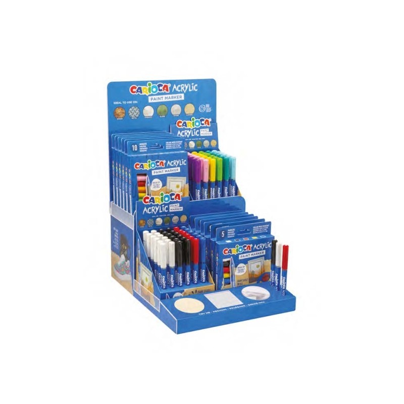 Carioca Acrylic Espositore assortito di pennarelli acrilici