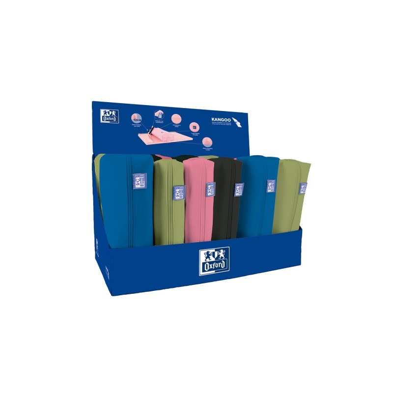 Espositore Oxford Live and Go con 22 astucci - 8 rettangolari medi - 10 quadrati compatti - 4 quadrati grandi - 39.5x24x