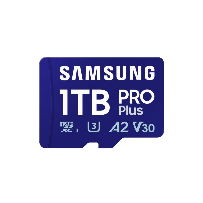 Scheda Micro SDXC Samsung PRO Plus da 1 TB. UHS-I. U3. A2. V30. Classe 10 con adattatore SD