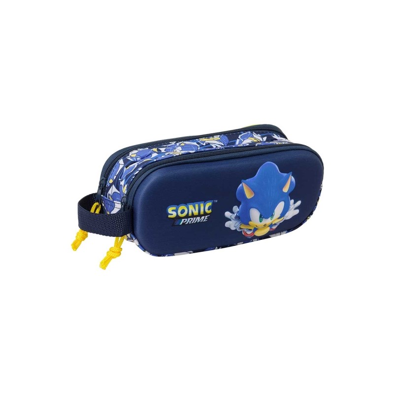 Safta Sonic Custodia multiuso 3D - 2 scomparti - Chiusura con cerniera - Manico - 21x8x6 cm - Colore blu marino