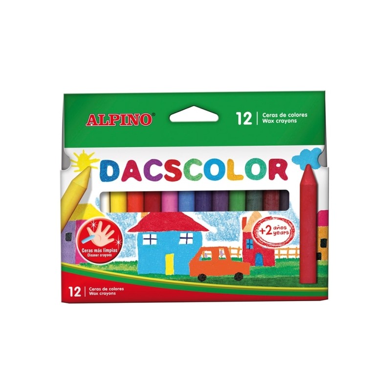 Alpino Dacscolor Confezione da 12 pastelli semimorbidi colorati - Miscelabili - Non macchiano - Colori assortiti