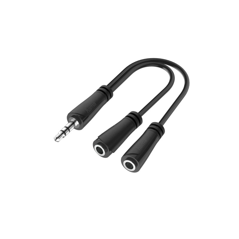 Hama Essential Cable Adattatore audio - 0.15 m - 2 prese jack femmina da 3.5 mm - Jack maschio da 3.5 mm - Stereo - Colo