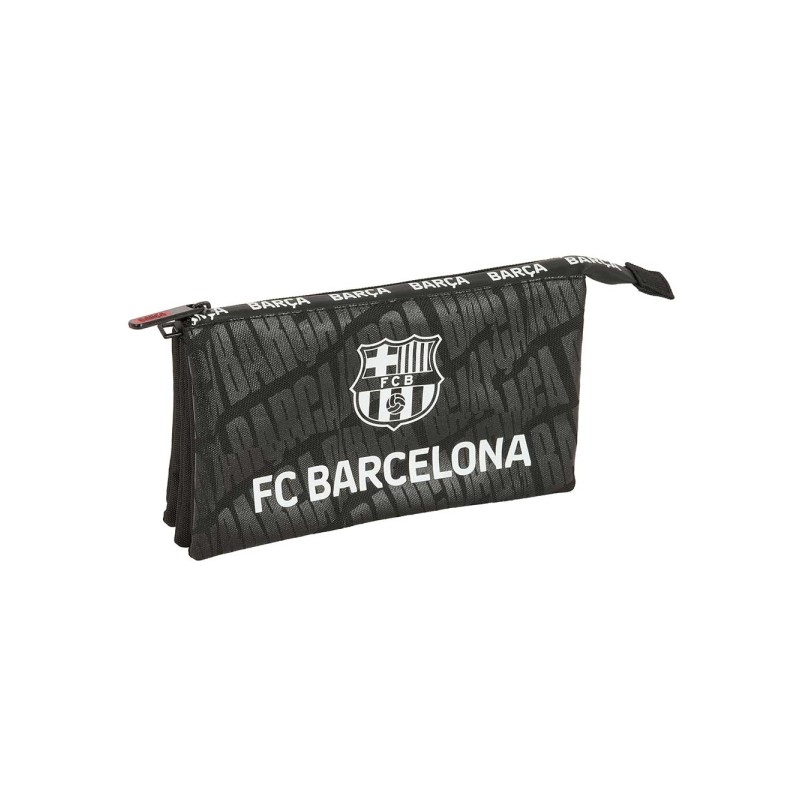 Safta F.C. Barcelona Borsa multiuso - 3 scomparti con cerniera - Tasca interna - 0.6 L - 220x30x120 mm - Colore: nero
