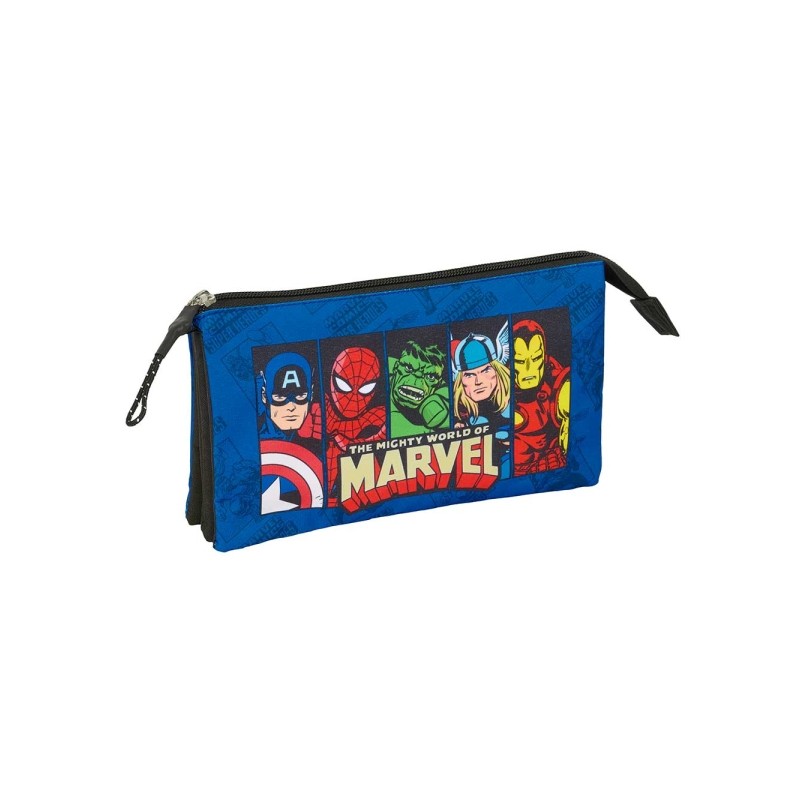 Safta Avengers Borsa multiuso - 3 scomparti con cerniera - Tasca interna - 0.60 L - 220x30x120 mm - Colore blu scuro