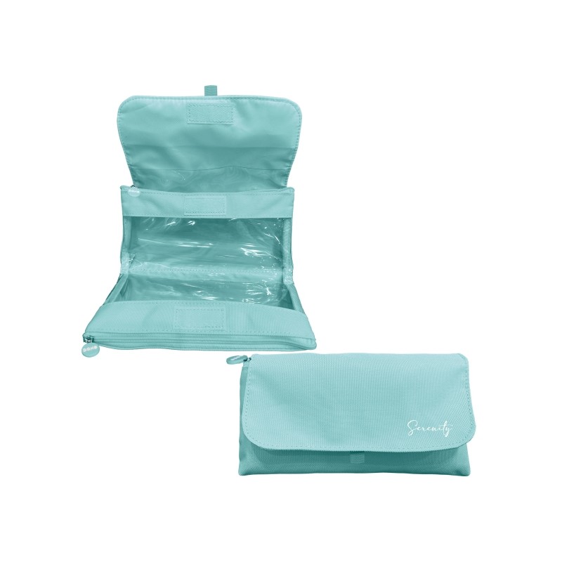 Dohe Serenity Borsa portaoggetti doppia - Patta con tasca interna - Cerniera - Finestre trasparenti - Poliestere - 22x11