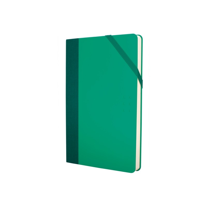 Milan Paperbook Colours Taccuino medio - Carta liscia - 208 fogli da 80 g - Chiusura elastica - Colore verde