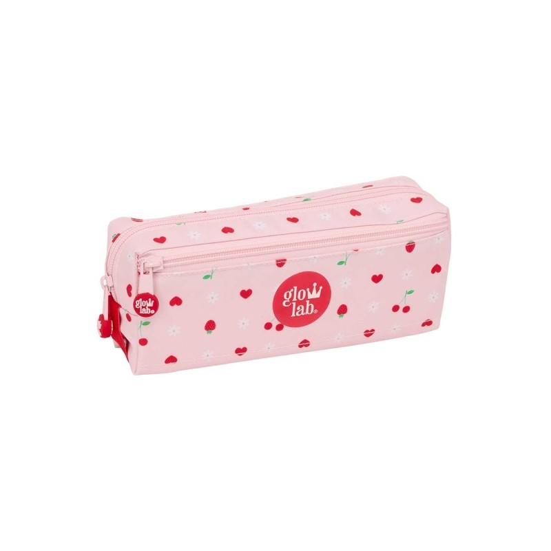 Safta Glowlab Frutitas Borsa portaoggetti - 3 scomparti con cerniera - Elastico - 0.98 L - 220x60x85 mm - Colore rosa