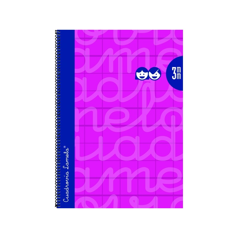 Lamela - Quaderno a spirale con 80 fogli da 90 g/m² con margine - Formato Folio - Righe a quattro linee da 3 mm - Coper