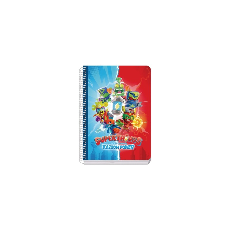 Dohe Superthings Quaderno con spirale metallica - Formato A5 - 100 fogli offset da 90 g - 5x5 mm - Microperforate - Fasc