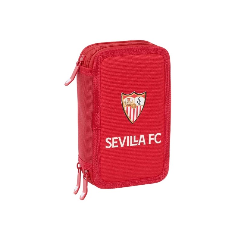 Safta Sevilla FC Astuccio a 3 scomparti - 37 pezzi - 1.3 L - Gomma - Matita - Penne a sfera - Temperamatite - Righelli -