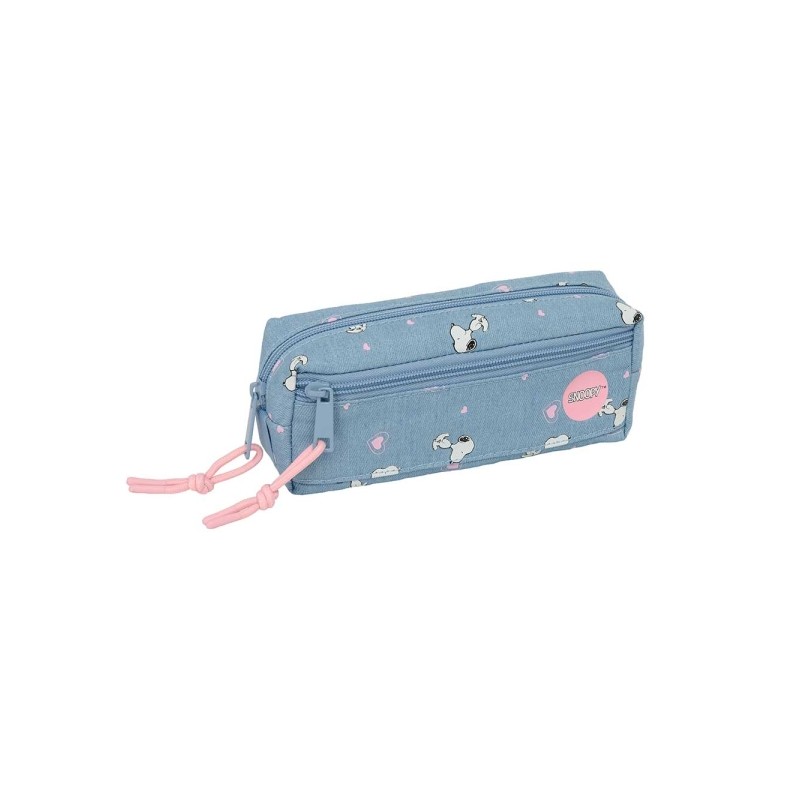 Safta Snoopy Borsa multiuso - 3 scomparti con cerniera - Elastico - 0.98 L - 220x60x85 mm - Colore: blu