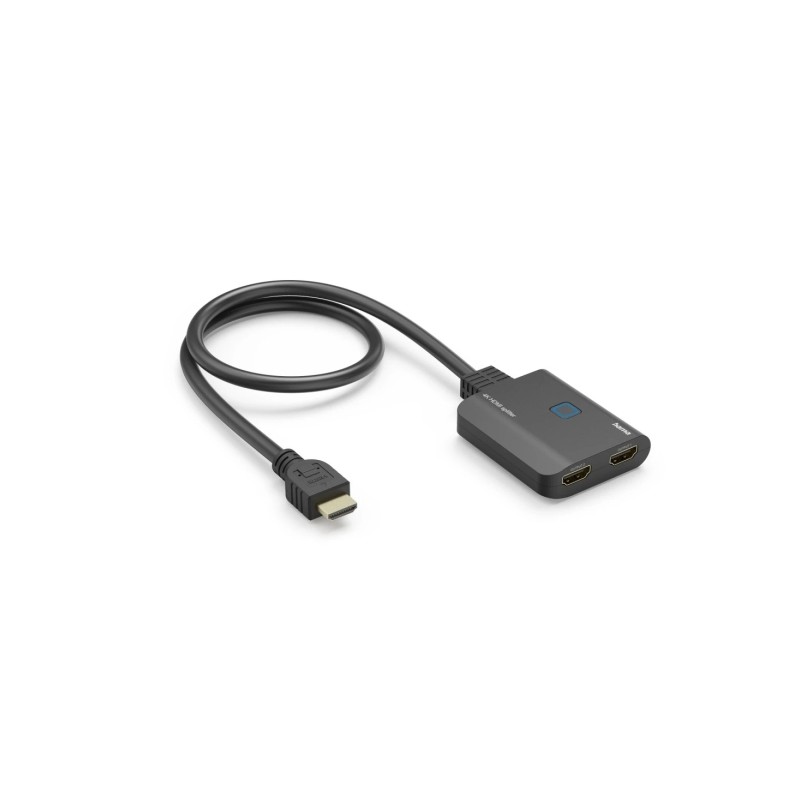 Hama Splitter HDMI 4K - 1 ingresso - 2 uscite - Indicatore LED - 6.55 x 1.6 x 5.55 cm - Colore: nero