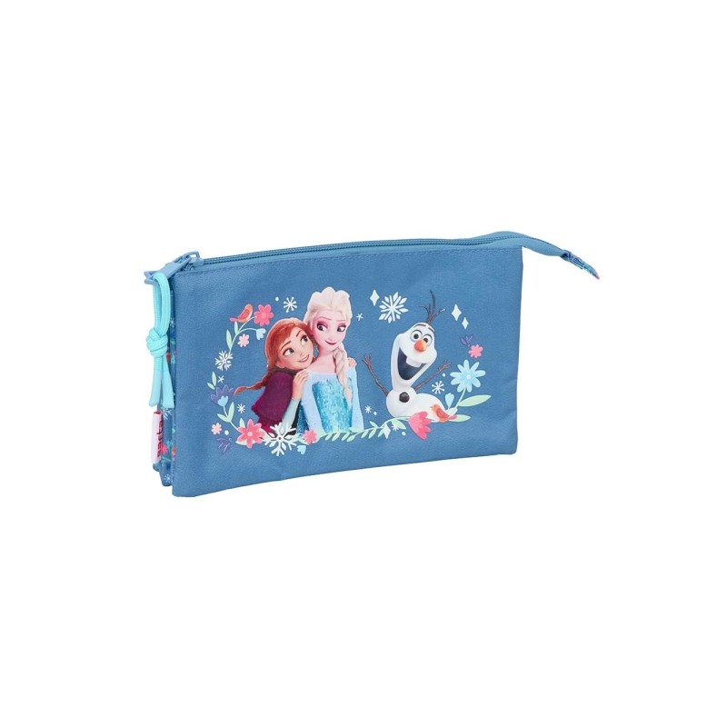 Safta Frozen Portatutto - 3 scomparti con cerniera - Tasca interna - 0.6 L - 220x30x120 mm - Colore: blu