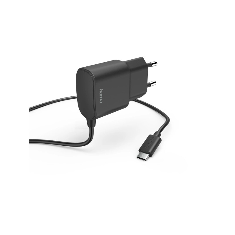 Caricabatterie USB-C Hama - Potenza 12 W - Cavo integrato da 1 m - Colore: nero